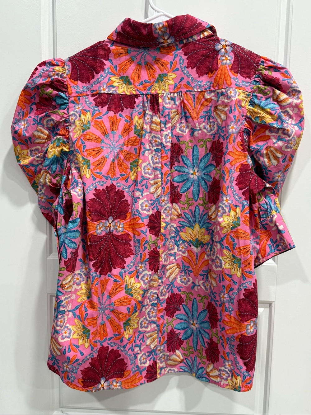 NWT Olivaceous Pink Puff Sleeve Blouse Relaxed Fit - Picture 5 of 5